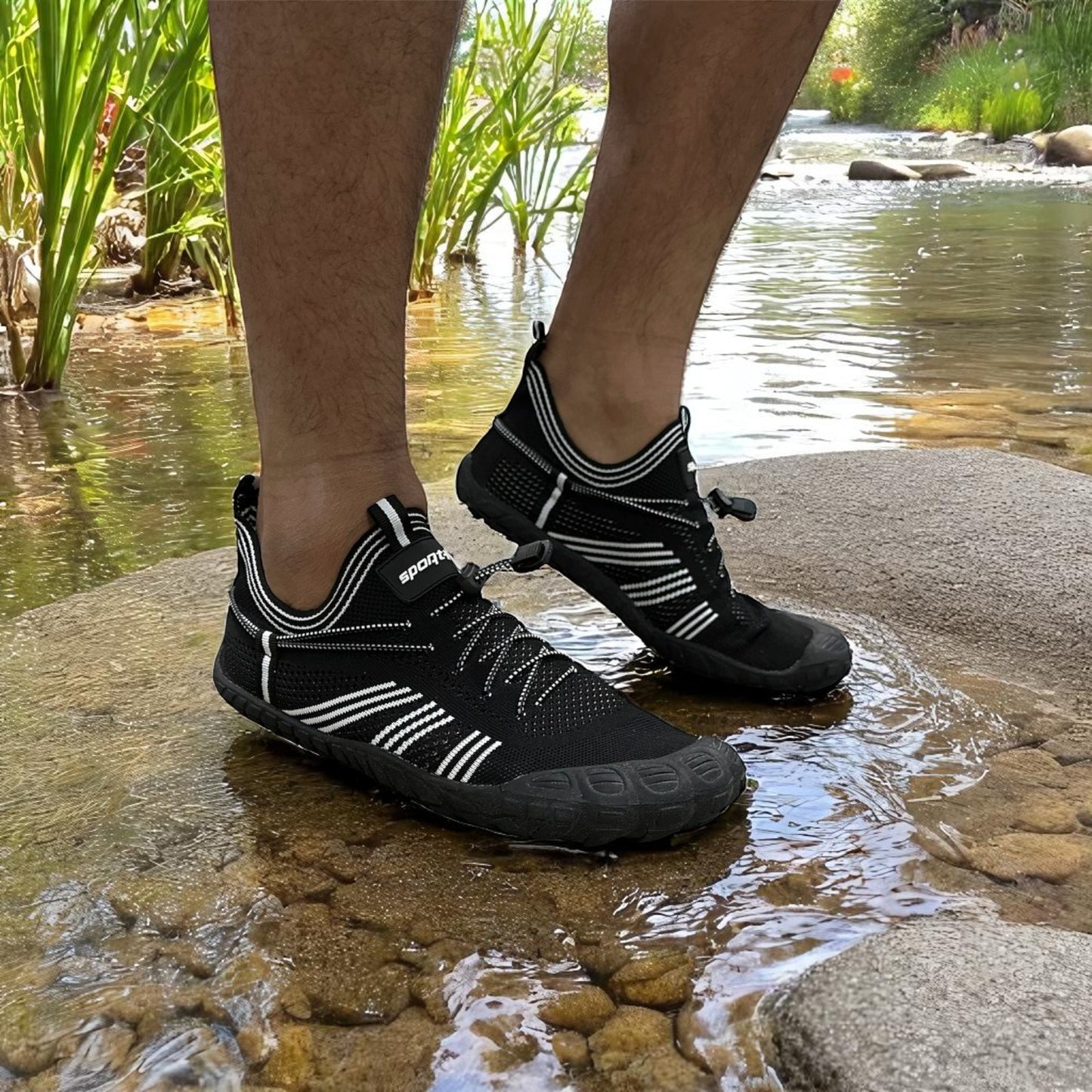 zapato sumergible para rios, cascadas, hikking modelo Hikblack