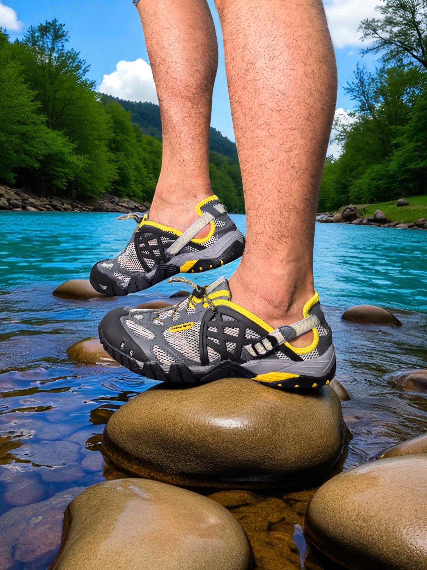 Tenis para senderismo sumergibles Modelo Wild trek yellow
