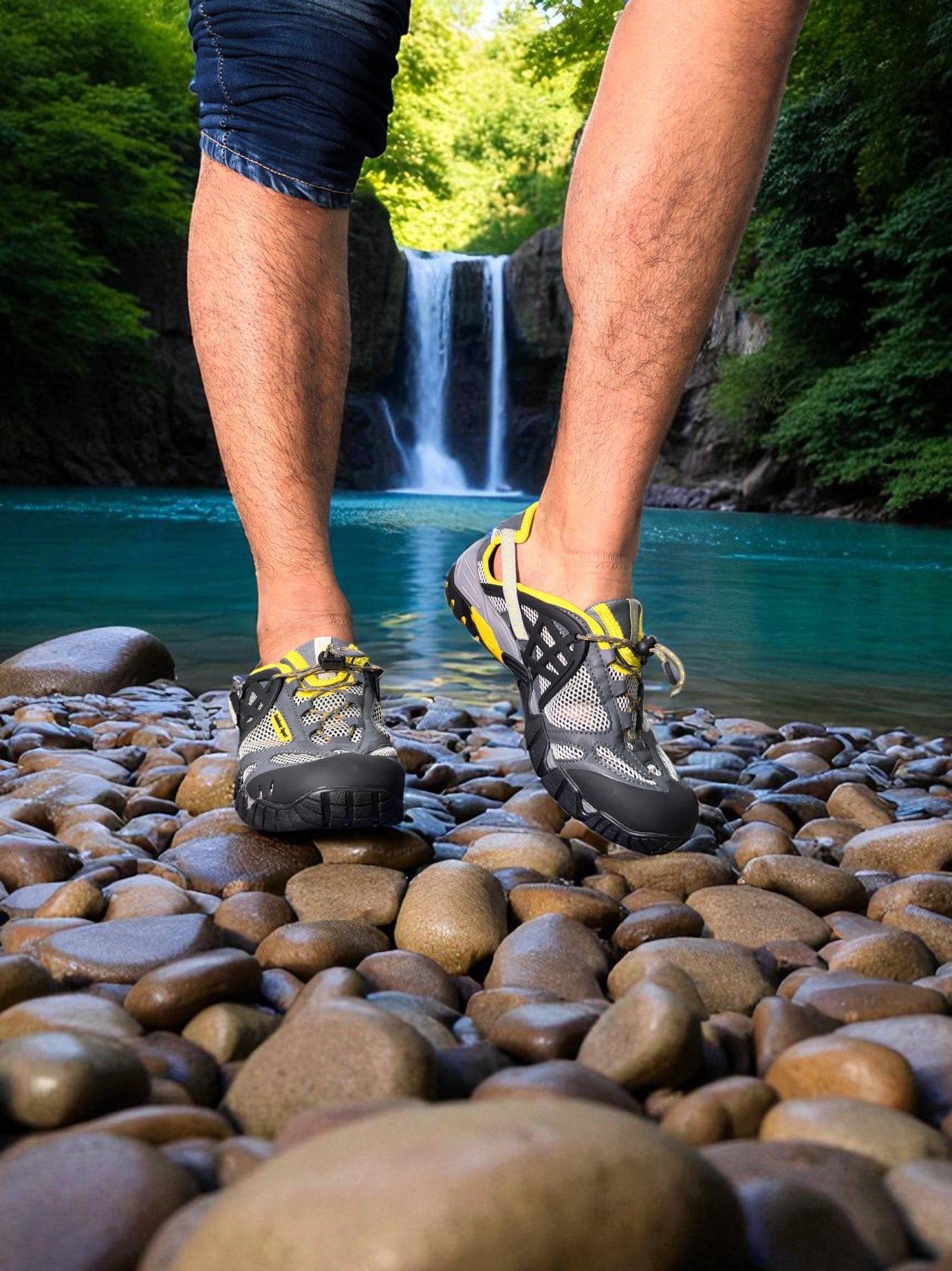 Tenis para senderismo sumergibles Modelo Wild trek yellow