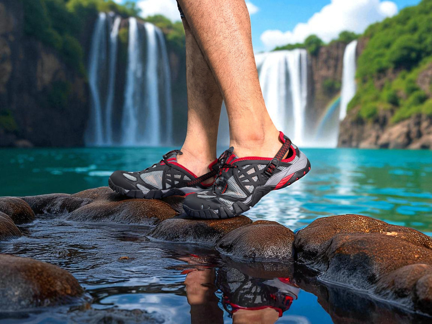 Tenis para senderismo sumergibles Modelo Wild trek Red