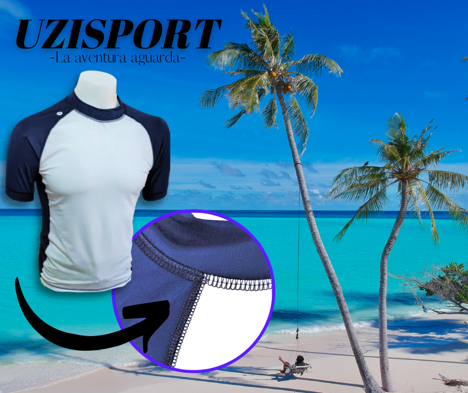 Body para caballero manga corta azul/blanco