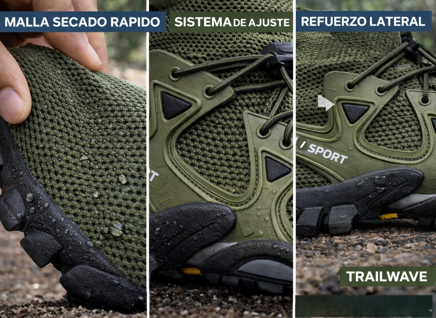 Zapato sumergible para senderismo ligero, pesca, cascadas etc Modelo TrailWave