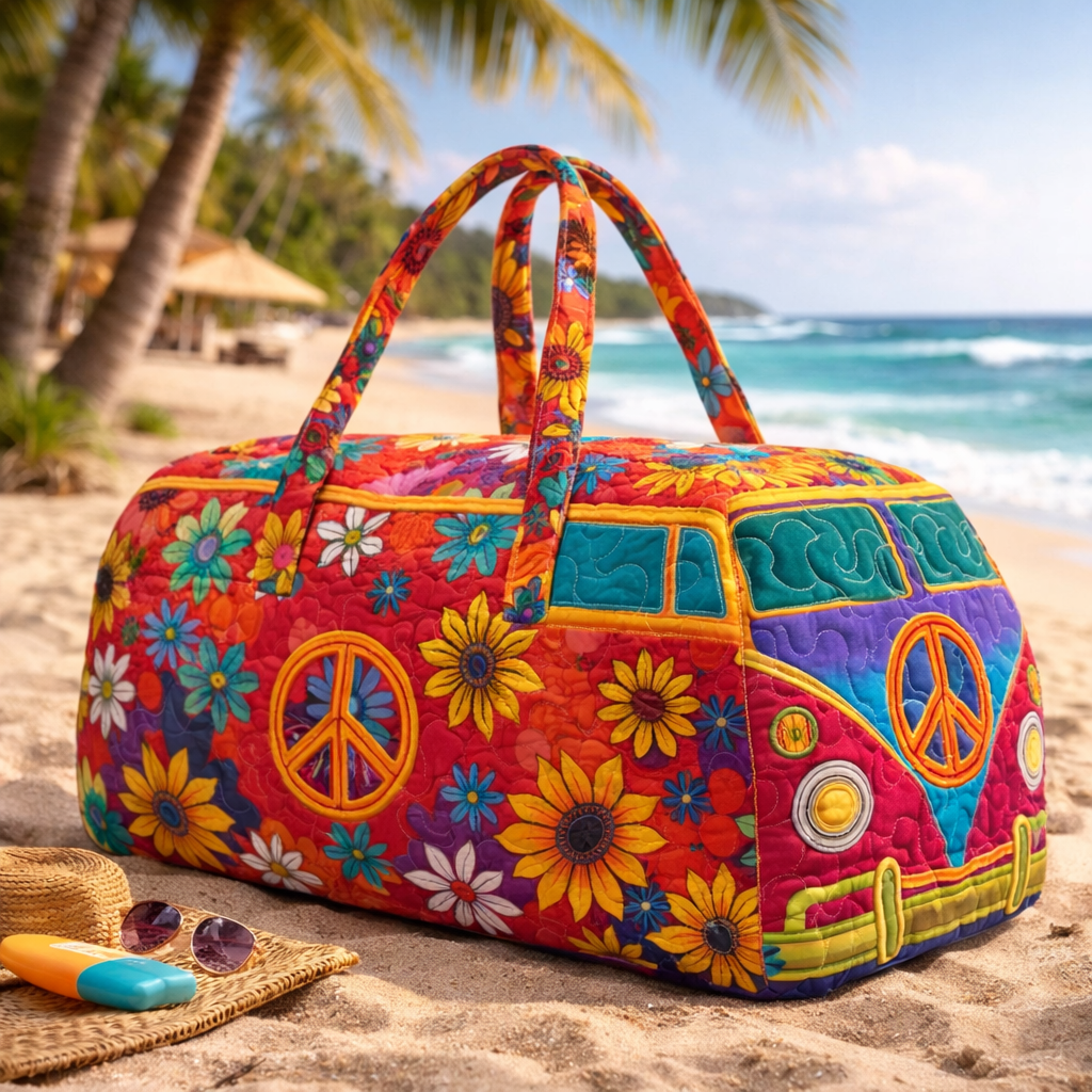 Mochila de playa Modelo  hippie Flowers