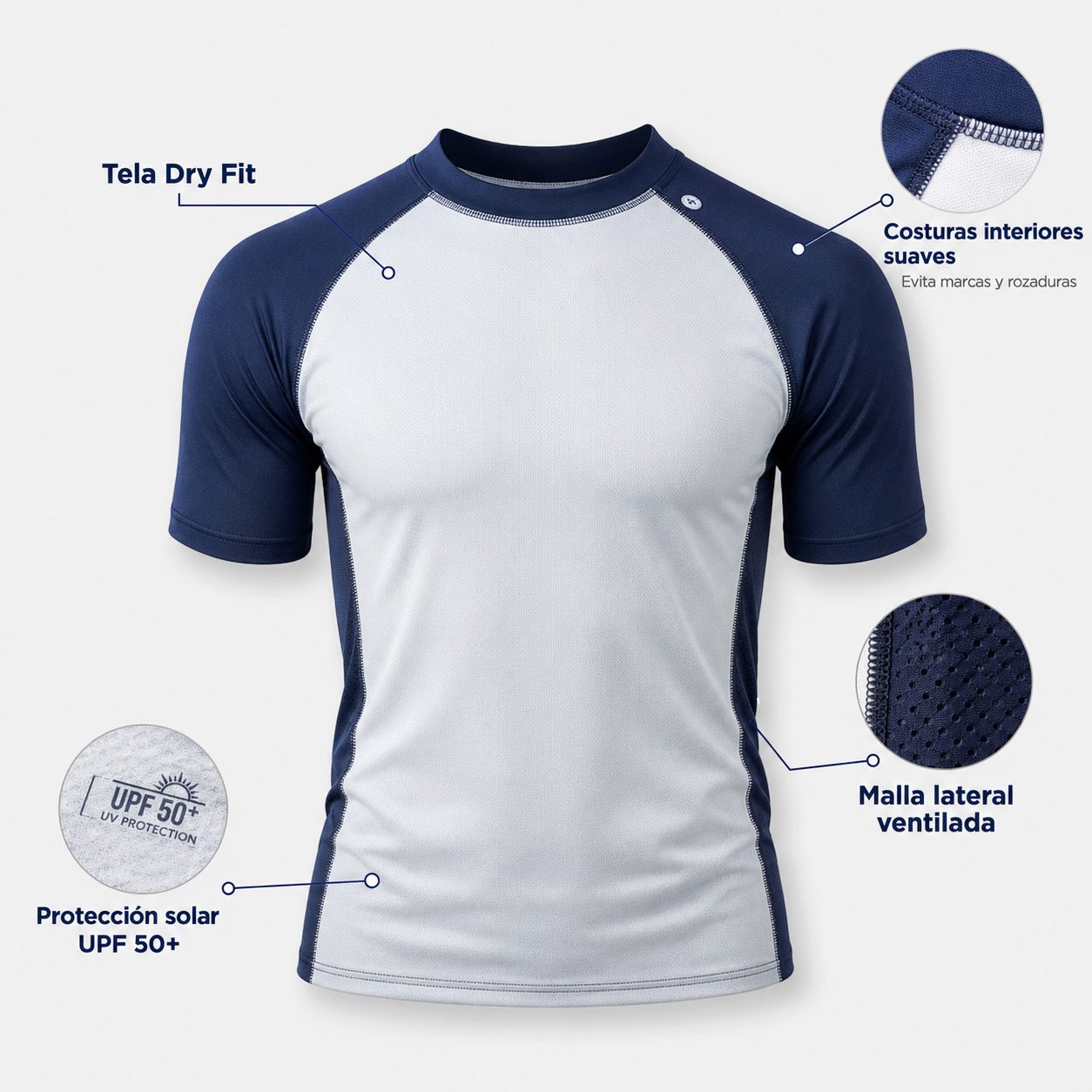 Men's short-sleeved t-shirt with sun protection 