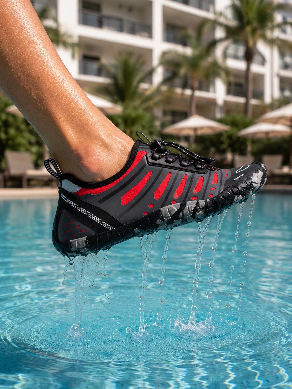 Zapato acuático  Modelo Carbon Rojo