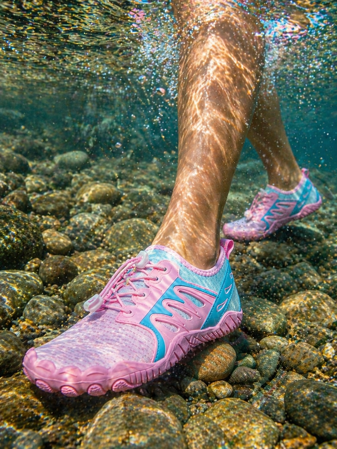 Pink Sense barefoot water shoe for beach, rivers, waterfalls, and water parks
