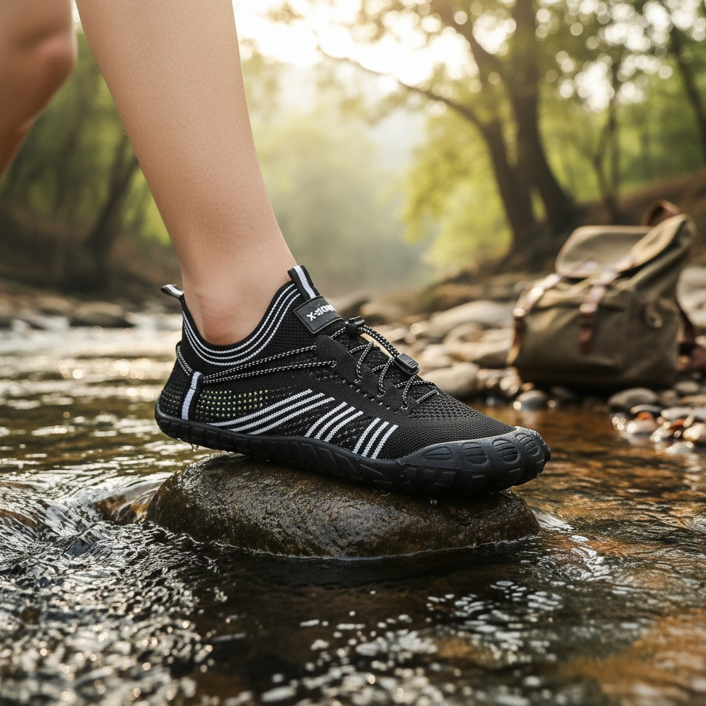 zapato sumergible para rios, cascadas, hikking modelo Hikblack