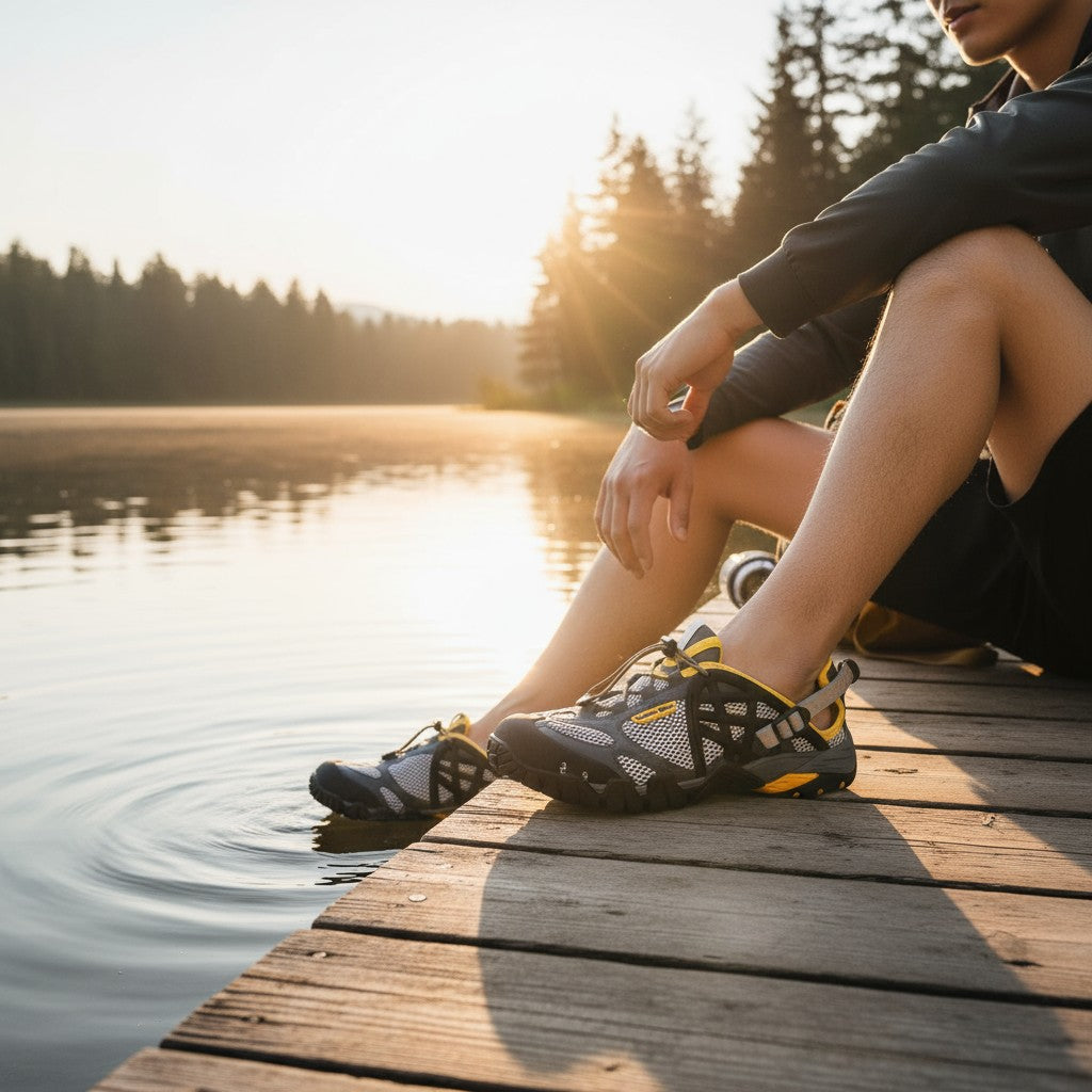 Tenis para senderismo sumergibles Modelo Wild trek yellow