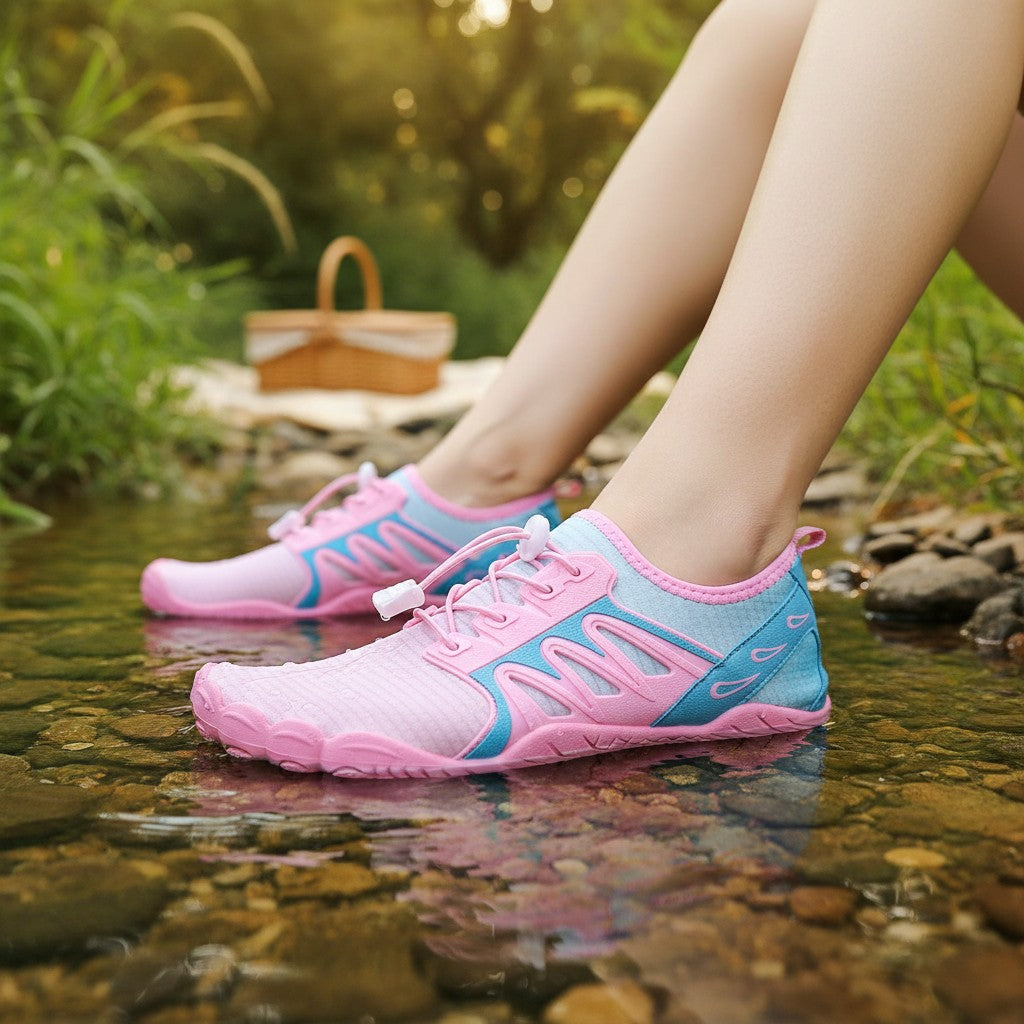 Zapato acuático playa, rios, cascadas, parques acuaticos barefoot modelo pink sense