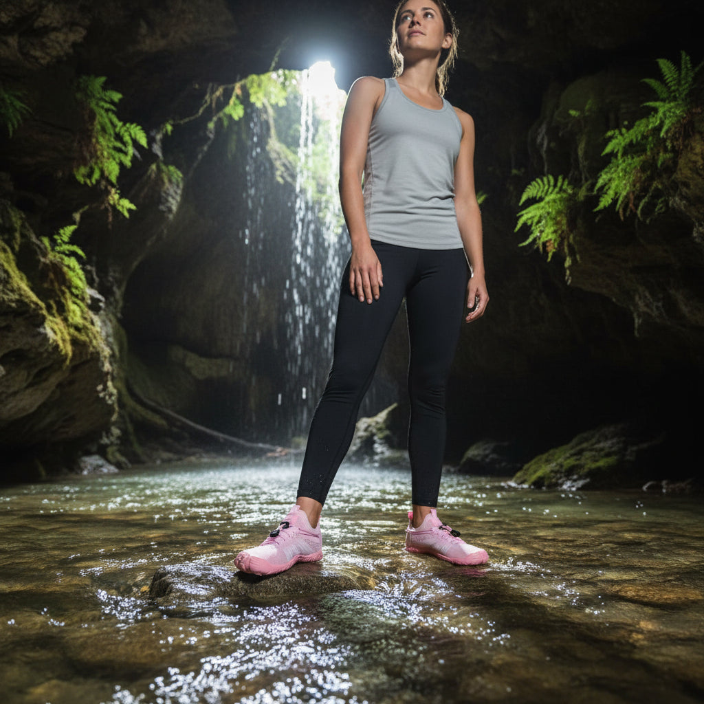 zapato sumergible para rios y cascadas, hikking modelo Hikblack Pink