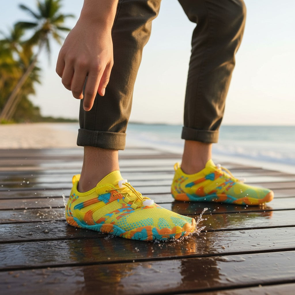 zapato de playa modelo Octopus yellow