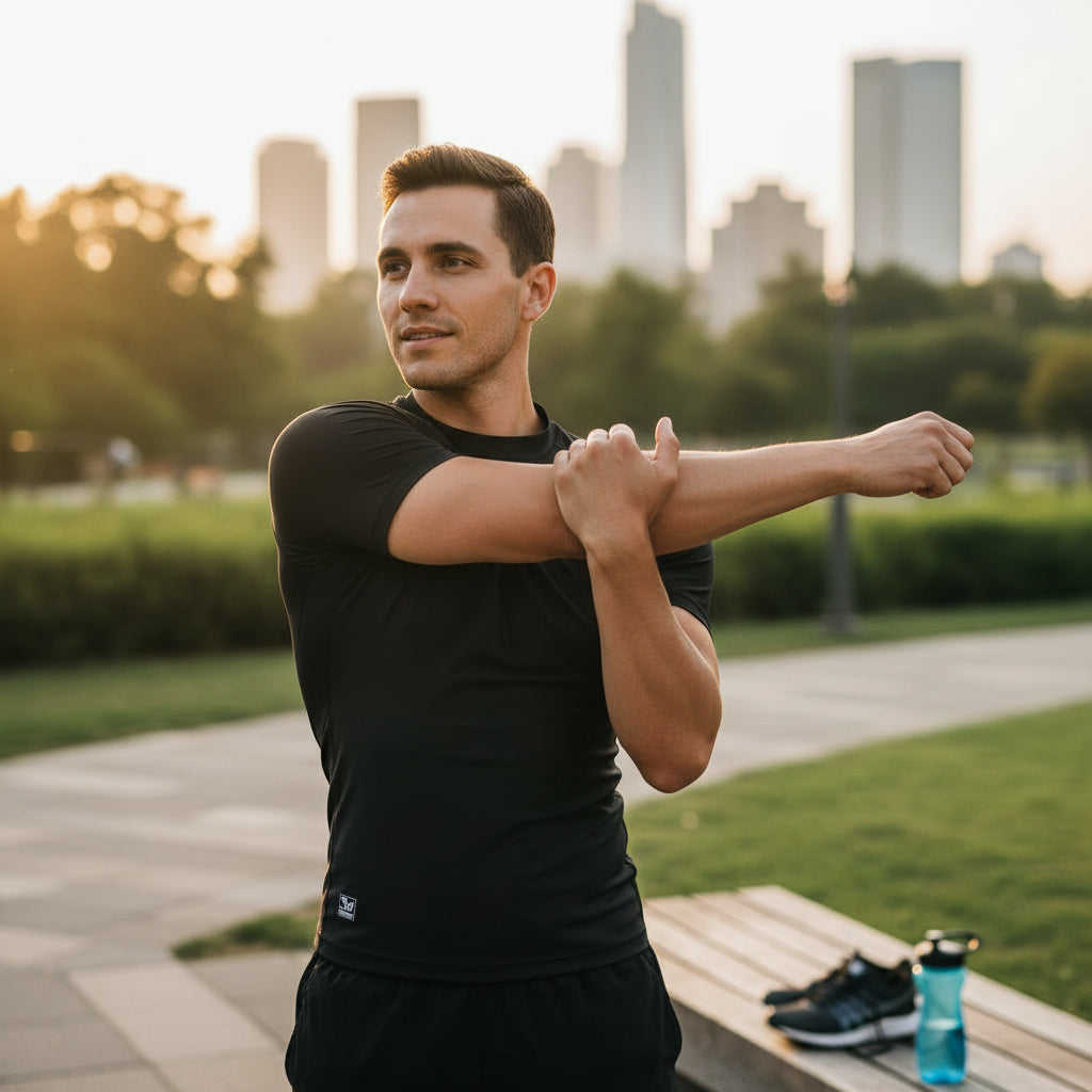 Playera para caballero con protector solar manga corta