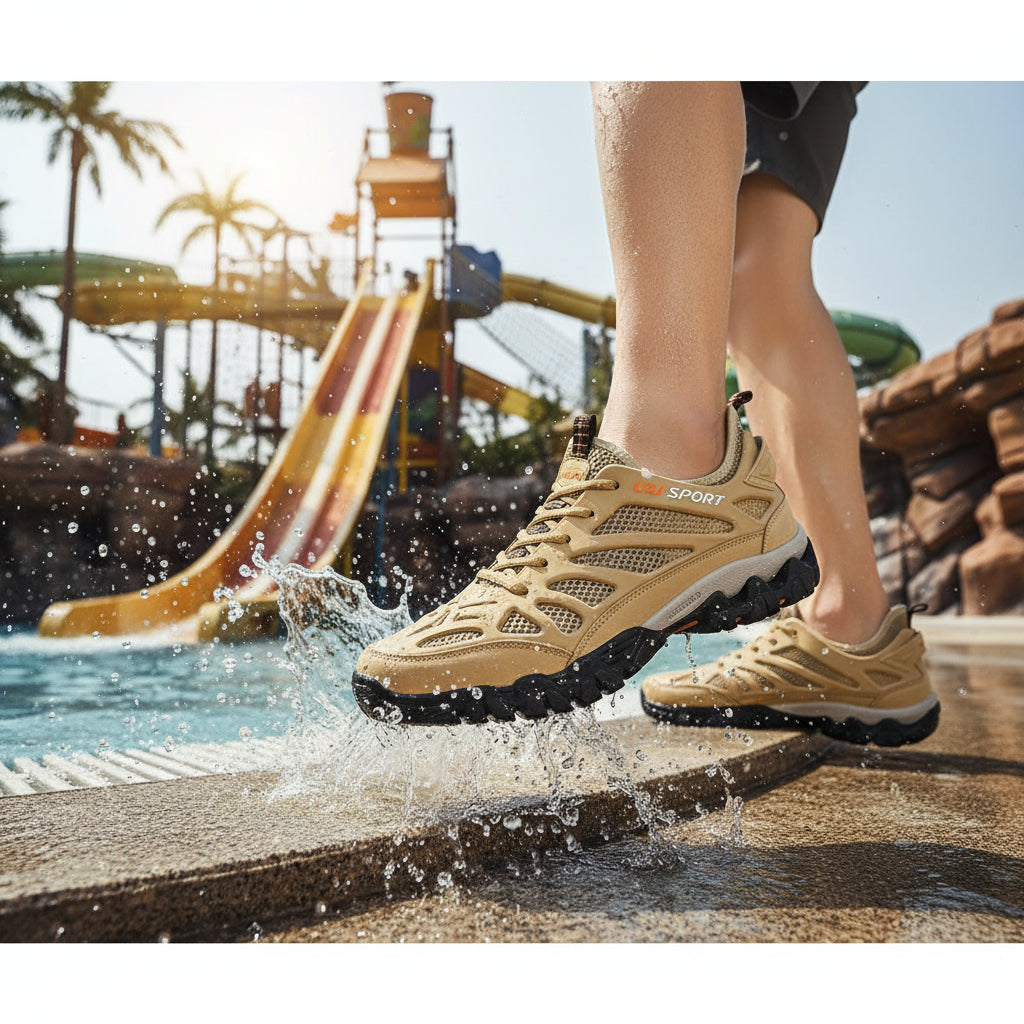 Waterproof shoes for hiking, mountain biking, and fishing. Nomada model.