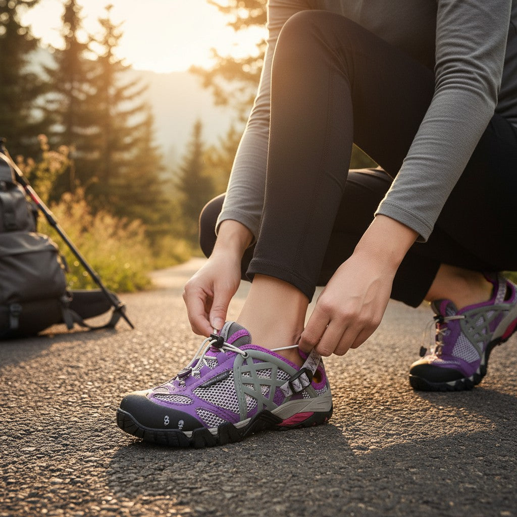 Tenis para senderismo sumergibles Modelo Wild trek Purple