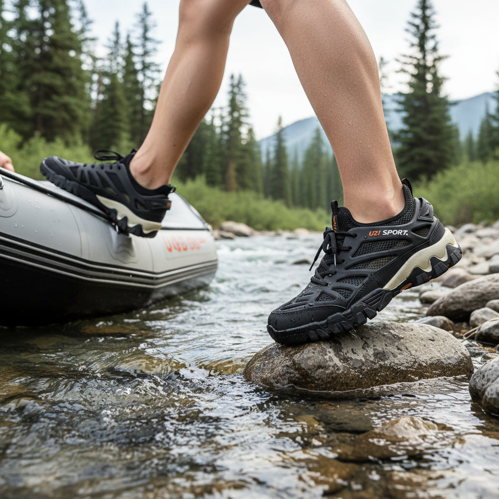 Waterproof shoes for hiking, mountain biking, and fishing. Nomada model.