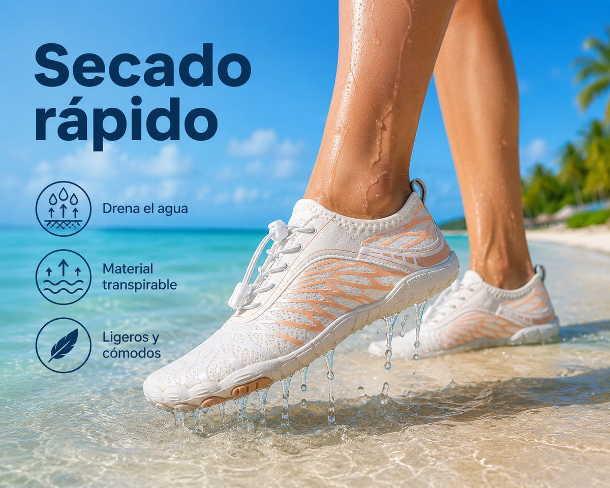 Zapato acuático uzi sport guadalajara Blubber blanco para dama con suela antiderrapante en la orilla de la playa
