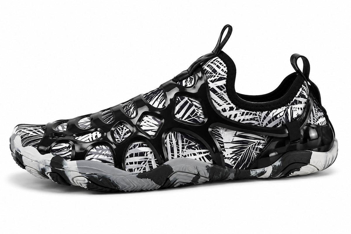 Zapato acuático uzi sport guadalajara Splash Black con estampado de hojas, malla transpirable y suela antiderrapante