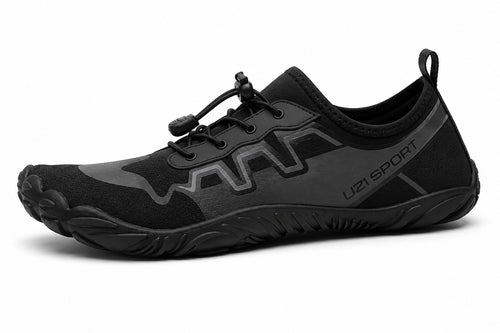 Zapato acuático uzi sport guadalajara modelo Black Beach en color negro con ajuste elástico y suela flexible