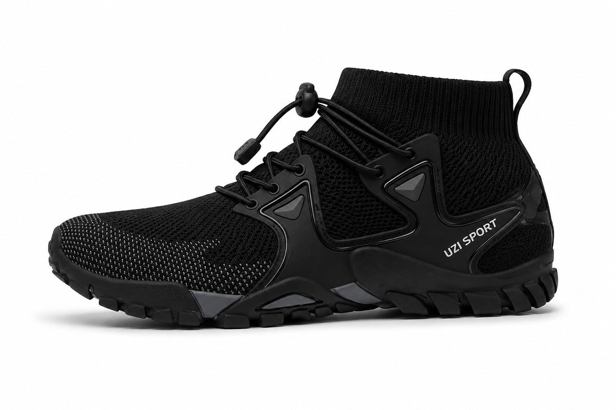 Zapato sumergible uzi sport guadalajara TrailWave negro con sistema de drenaje, suela de agarre y ajuste elástico.