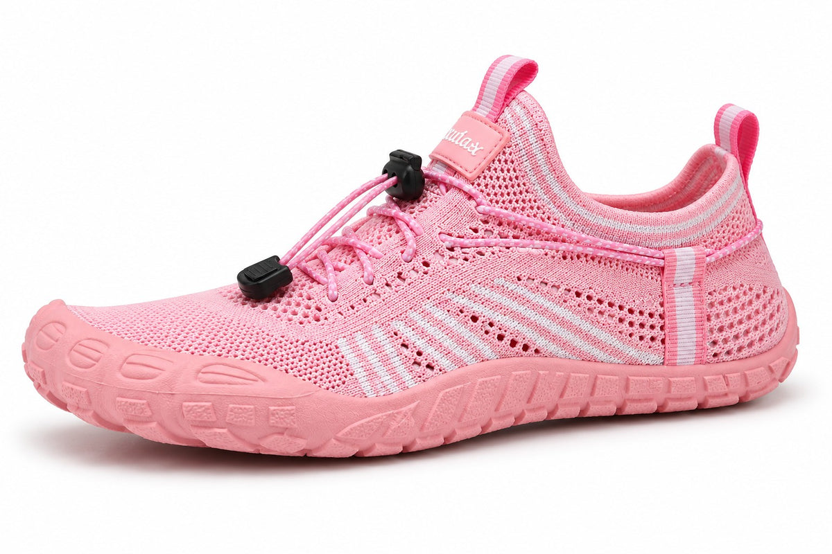 Zapatos acuáticos uzi sport guadalajara color rosa con malla transpirable, suela de caucho y ajuste de cordón elástico