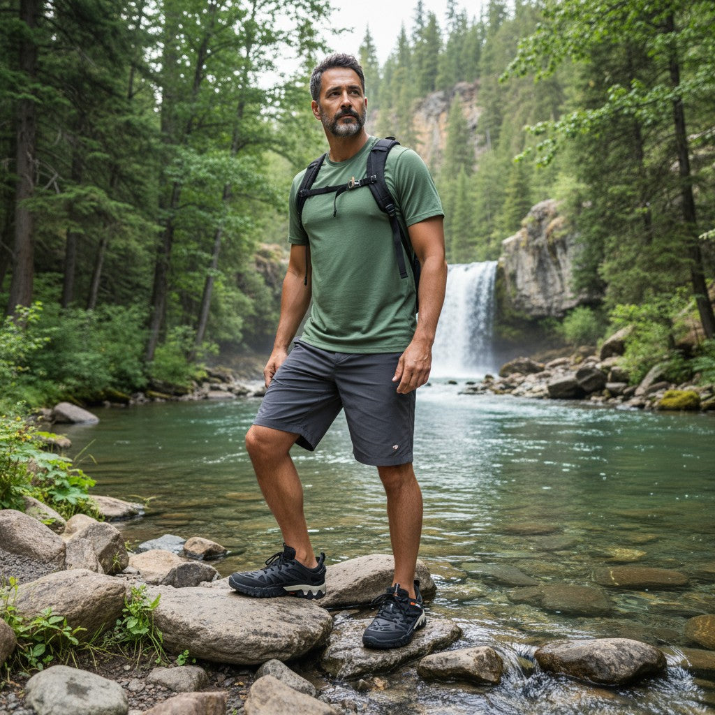 Waterproof shoes for hiking, mountain biking, and fishing. Nomada model.